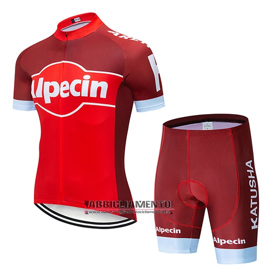 Abbigliamento Katusha Alpecin 2019 Manica Corta e Pantaloncino Con Bretelle Rosso Bianco - Clicca l'immagine per chiudere